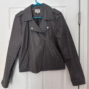Charcoal Faux Leather Jacket